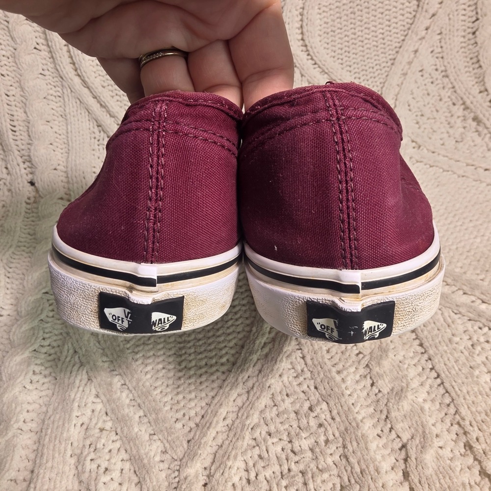 Vans Authentic Canvas Maroon Low Top Sneakers Mens Size 13 Fair - Picture 3 of 7